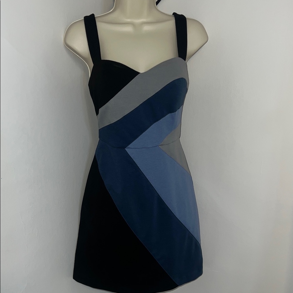 BCBGeneration Colorblock Bodycon Dress Womens Small Sleeveless Stretch